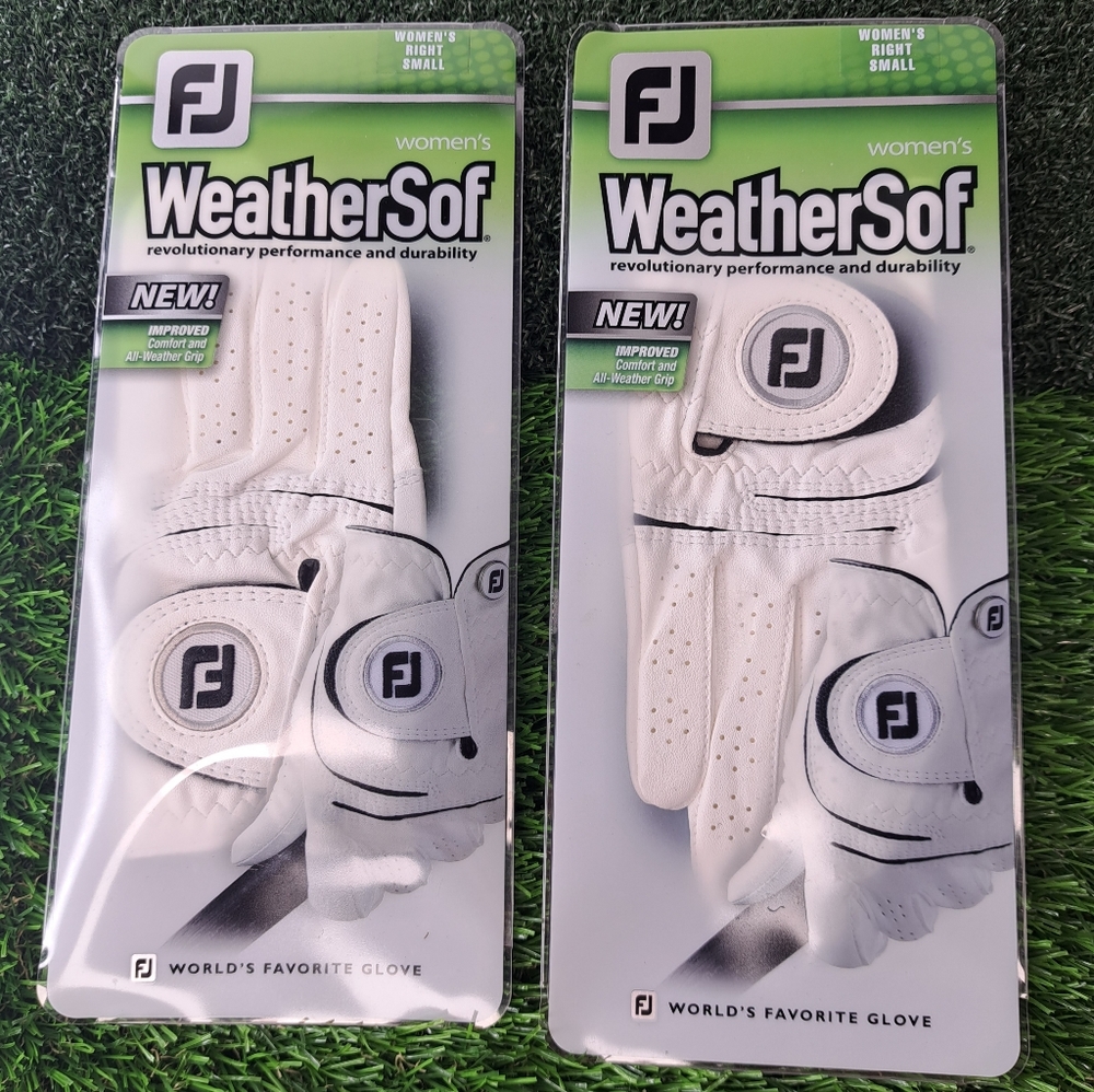 Weathersof Golf Glove Women’s Right Hand Footjoy Size Small White Lot Of 2.